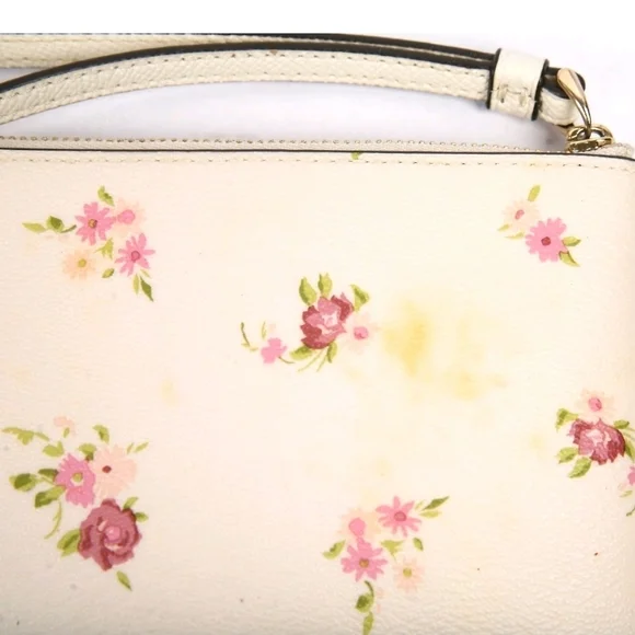 Coach Cream Wristlet with Pink Floral Design - Picture 3 of 5